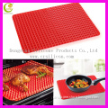 Fat reducing raised shaped silicone baking sheets ,stock samples silicone square microwave mat